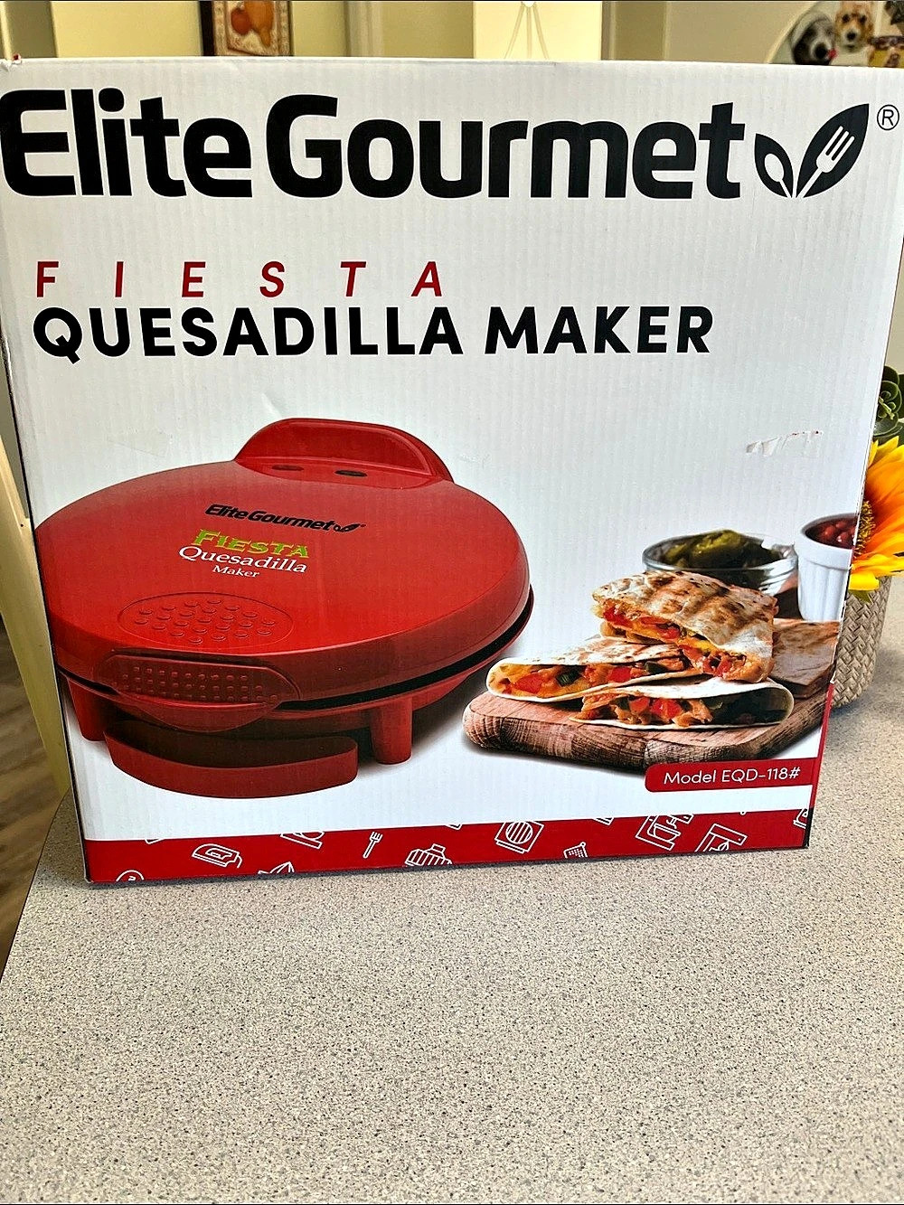 Elite Gourmet Fiesta Quesadilla Maker Red Quesadilla Maker NWT